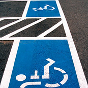 Parking spaces for handicapped drivers