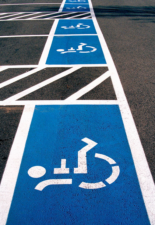 Parking spaces for handicapped drivers