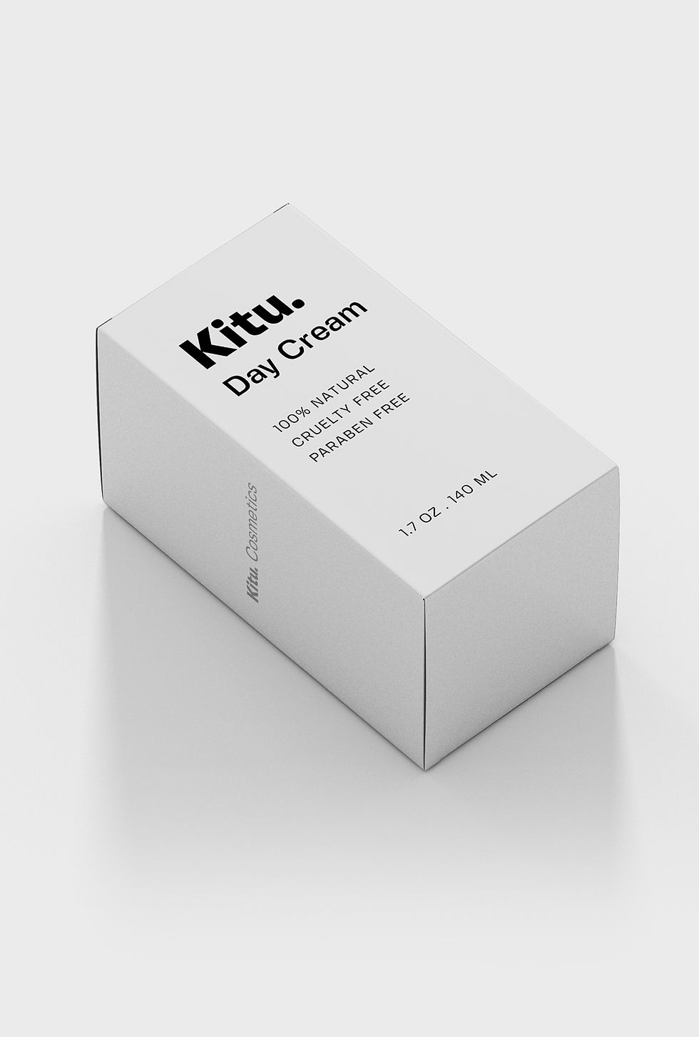 Kitu day cream box with minimal packaging