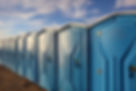 Portable toilets in a row