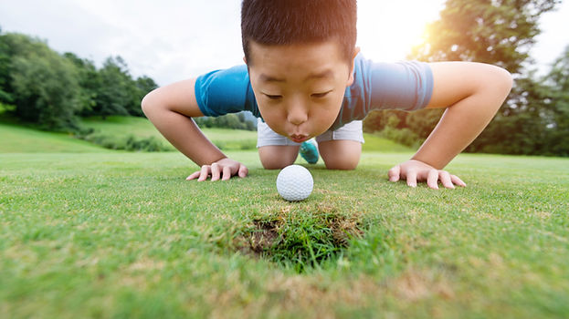 Blowing Golf Ball into Hole