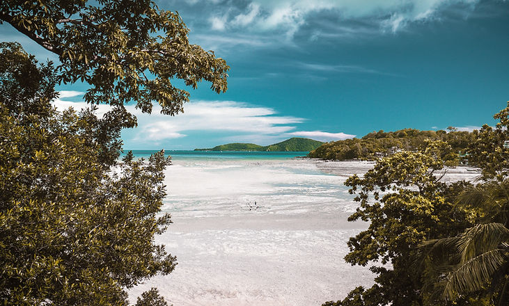 A white sandy beach