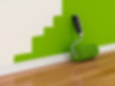 Roller brush with part painted wall