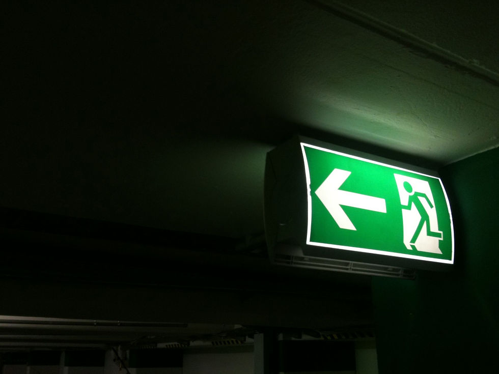Illuminated Exit Sign In Underground
