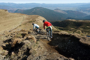 Bikers Going Downhill