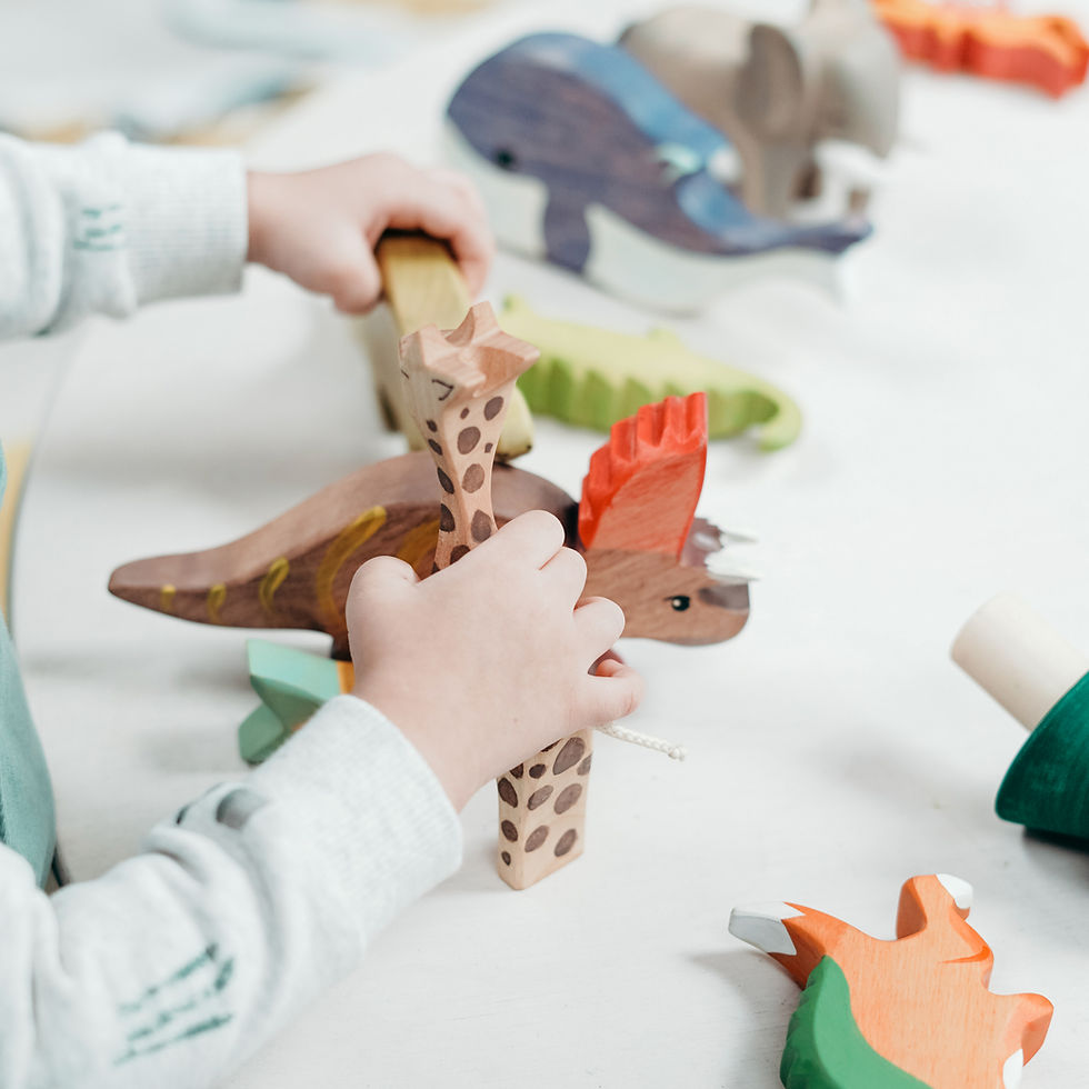 Animais de brinquedo de madeira