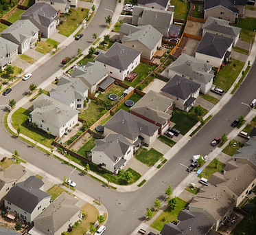 Aerial View of Suburban Street