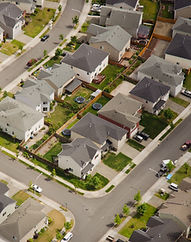 Aerial View of Suburban Street