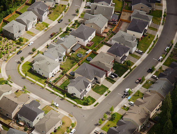 Aerial View of Suburban Street