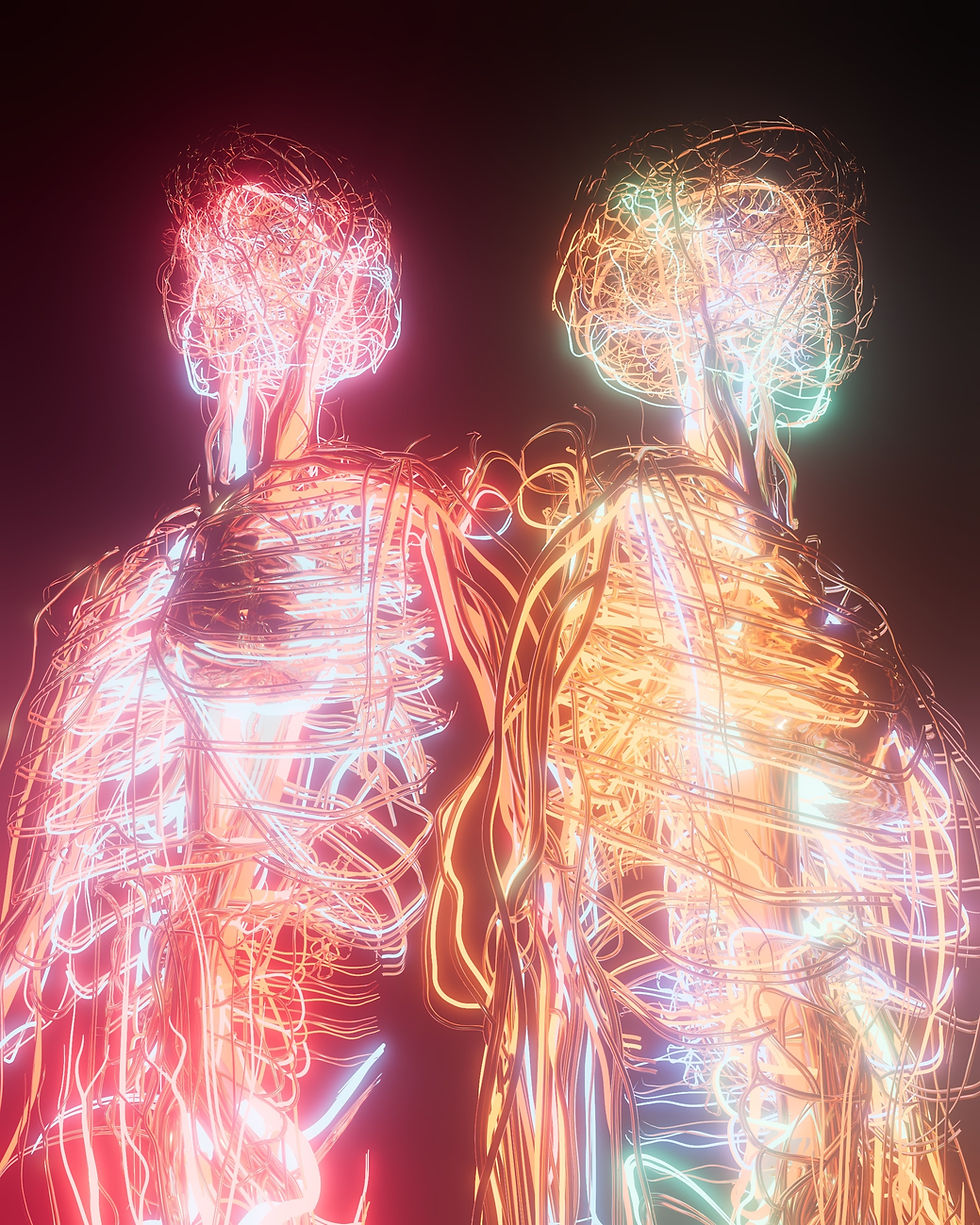 Figuras humanas de neón