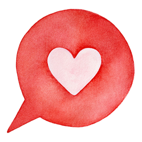 Heart in a speech bubble