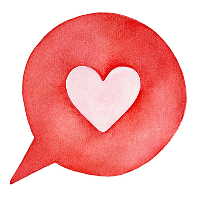 heart in thought bubble