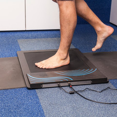 foot on pressure mat