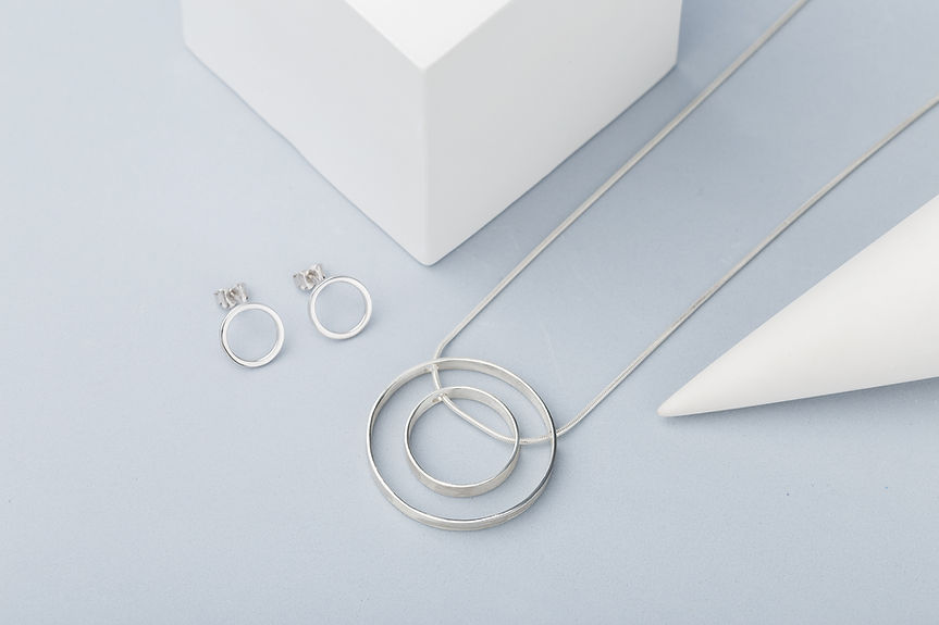 Silver Necklace and Rings