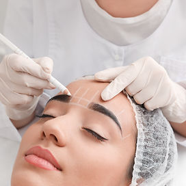 Permanent Eyebrows Makeup in Progress