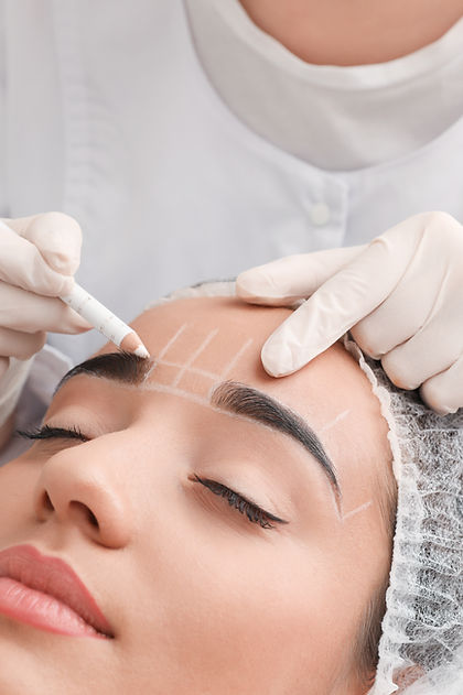 Permanent Eyebrows Makeup in Progress