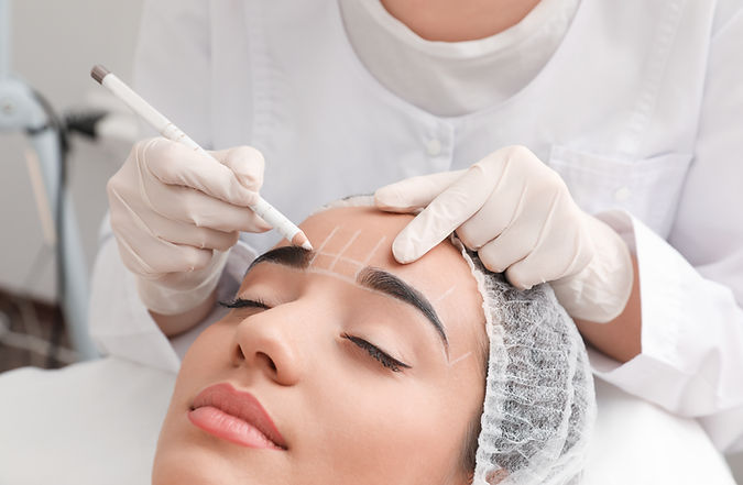 Permanent Eyebrows Makeup in Progress