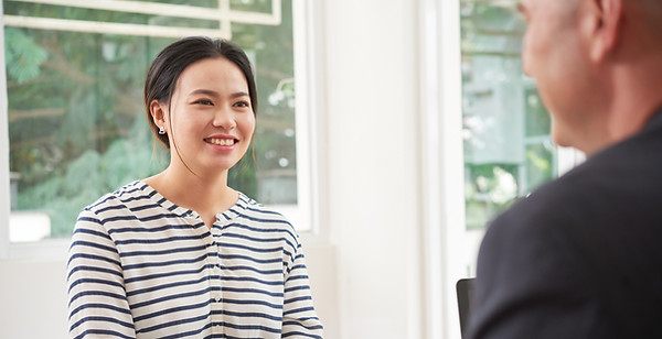Asian woman having a job interview