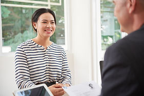 Asian woman having a job interview