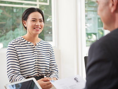 Asian woman having a job interview