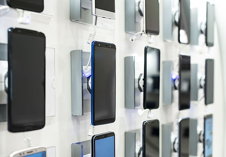 Exhibición en tienda de teléfonos celula