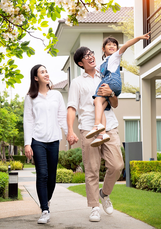 Family Walking Around the Neighborhood