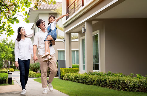 Family Walking Around the Neighborhood
