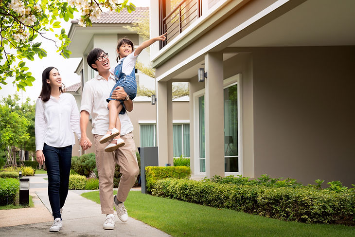 Family Walking Around the Neighborhood