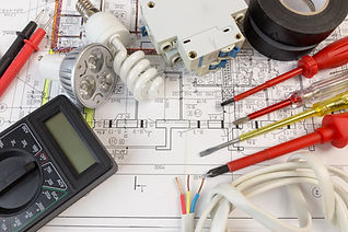 Selection of Electrical Components Arranged On Plans
