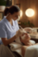 Woman receiving advanced clinical skincare facial