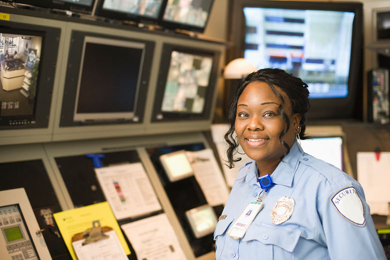 Security Guard in Surveillance Room