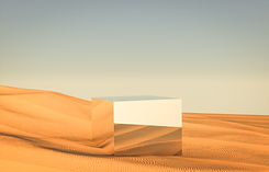 Mirror Podium on Sand