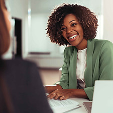 Woman Smiling Professionally