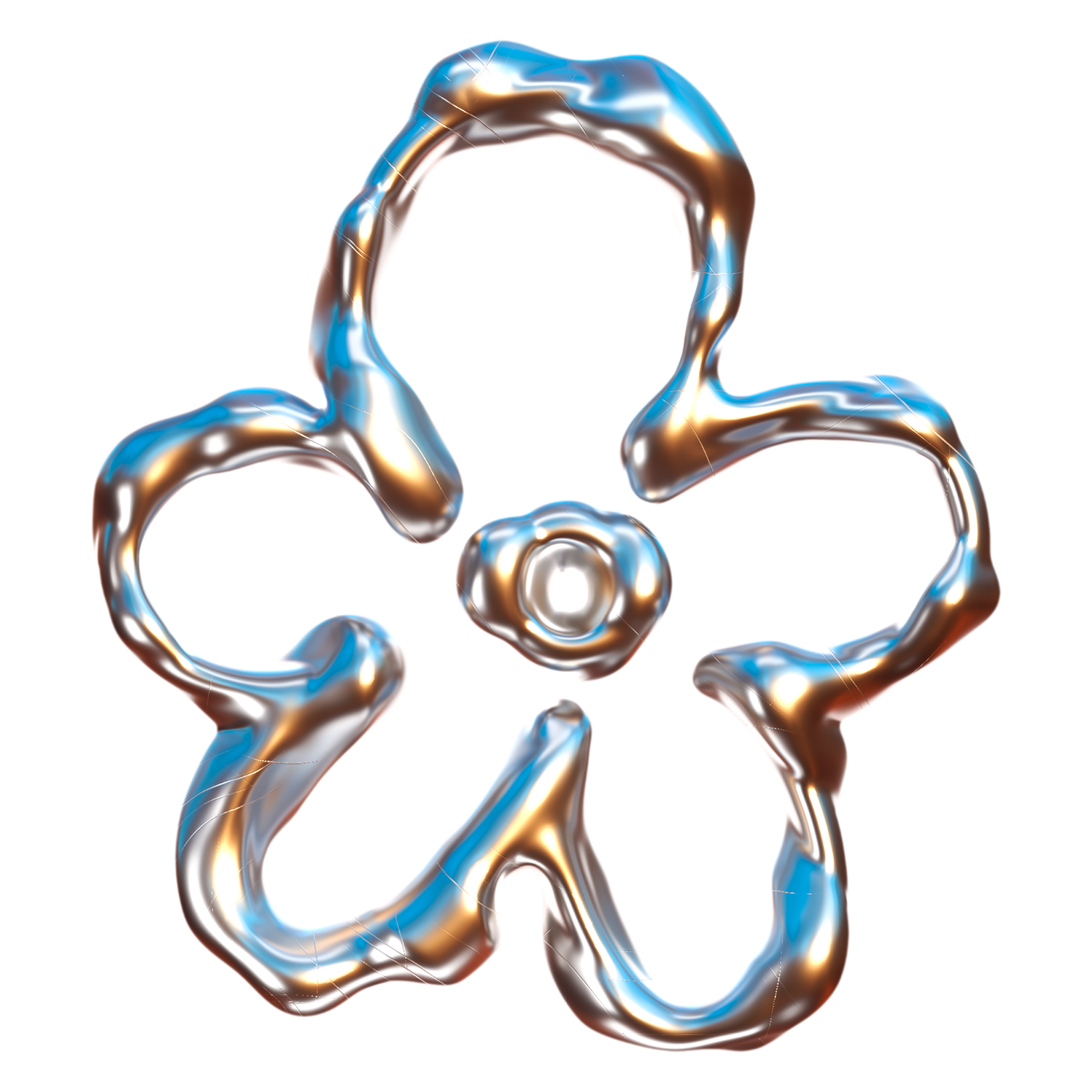 Metallic Flower Outline