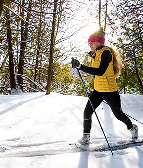 Skifahren mit Skistöcken
