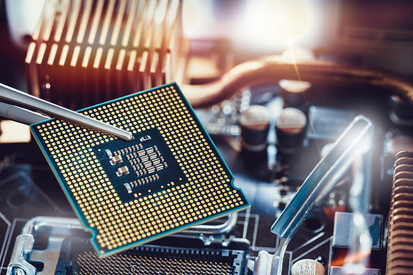 Close-up photo of computer chip