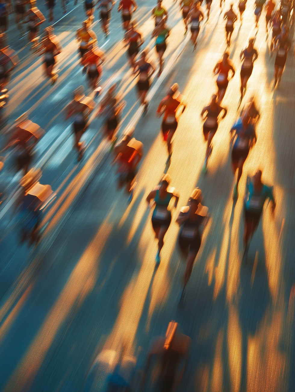 Les marathoniens en mouvement