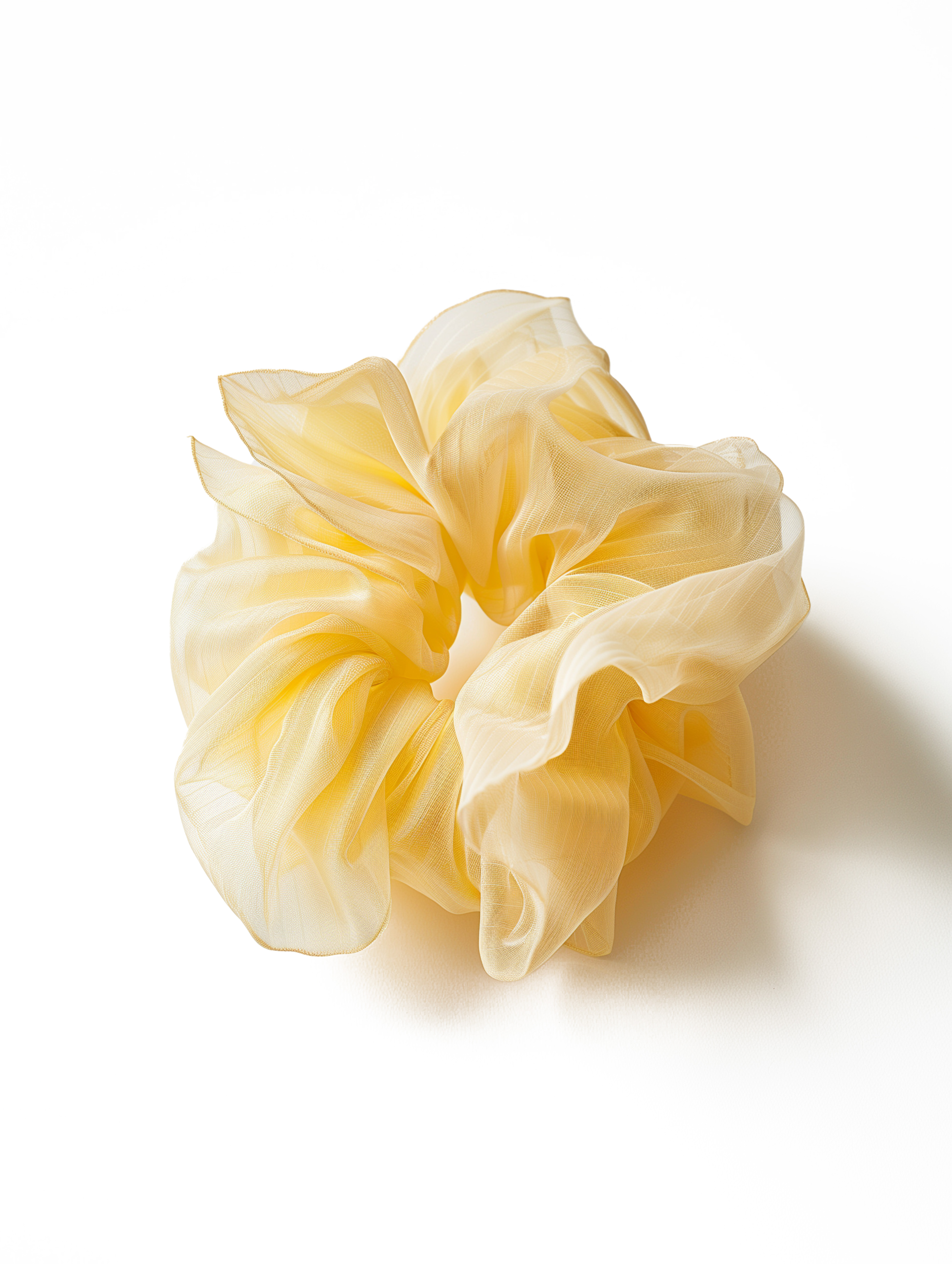 Yellow Fabric Scrunchie