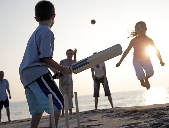 Family Playing Cricket