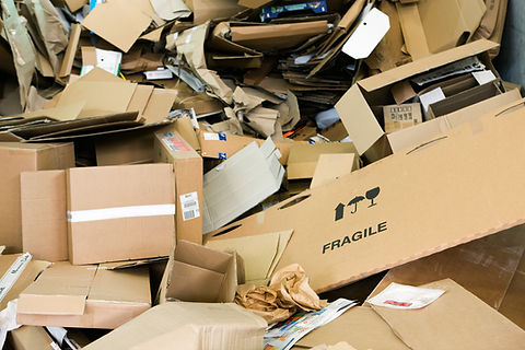 Heap of flattened cardboard boxes