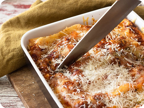 Lasagnes découpées au couteau