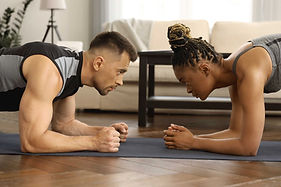 Couple Doing Planks