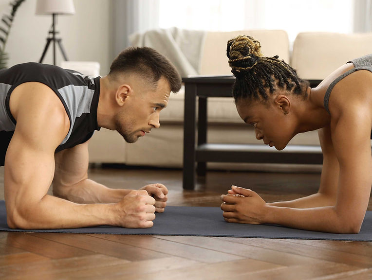 Couple Doing Planks