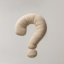 Fragezeichen aus Stoff