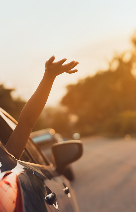 Hand Waving Out of Car