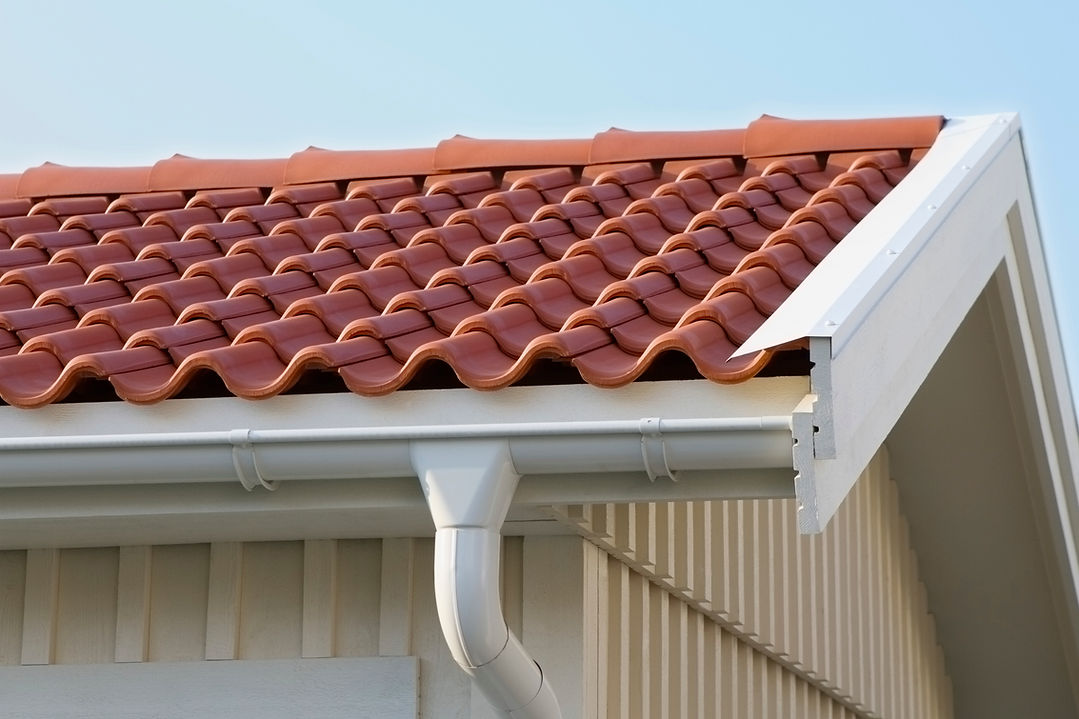 white gutter system of a roof