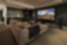 A room with audio-visual installation and TV setup with home theatre