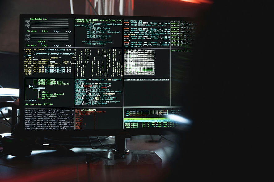 Pantalla de terminal de código