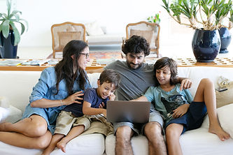 Family Using Laptop