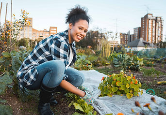 Woman Working in Garden